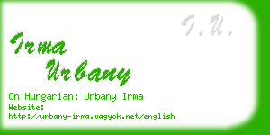 irma urbany business card